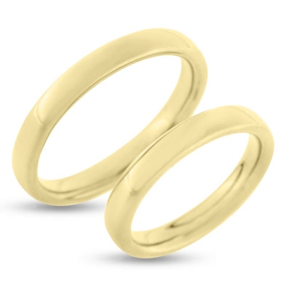 Billede af Vielses & Forlovelses ringe,oval profil 3,1 * 2,0 mm. 925 s. forgyldt (forgyldning vil blive slidt af ved brug !)