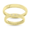 Billede af Vielses & Forlovelses ringe, 3*0,01 w/vs i damering 8 kt