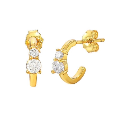 Billede af Hultquist Eline øreringe forgyldt sølv m. cz