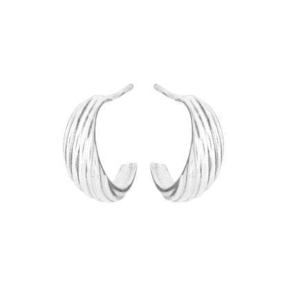 Billede af Susanne Friis Bjørner Creol sølv blank bølget tekstur