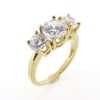 Billede af Rækkering med 3 runde fac. syn. sten,1* 8 mm. + 2* 6 mm. 8 kt. fac. 6,0 gr. (prisen er excl. guld)