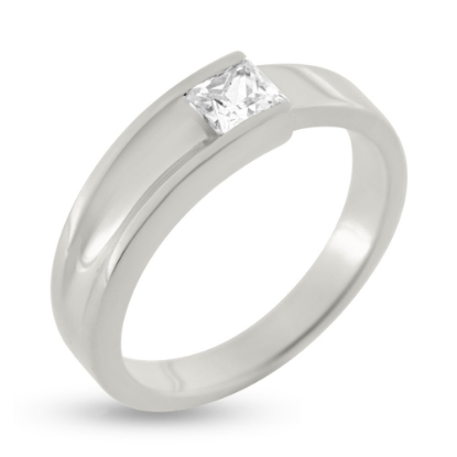 Billede af Ring 925s syn sten, carre slib 4*4 mm