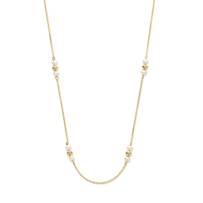 Billede af Spirit Icons Ophelia halskæde 14 kt. guld m. 0,08 ct. w/vs + fvp (45 cm)