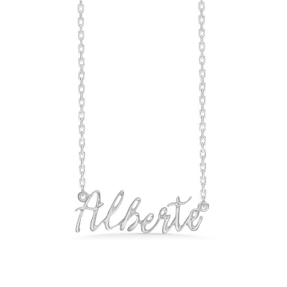 Billede af Studio Z "Name Tag - ALBERTE" halskæde sølv (40-45 cm)