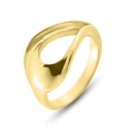 Billede af Ring "Open Split" 925s forgyldt sølv