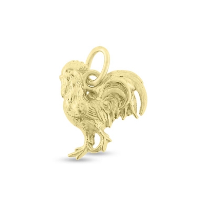 Billede af Vedhæng hane ( lg. 17 mm.) i forgyldt sølv