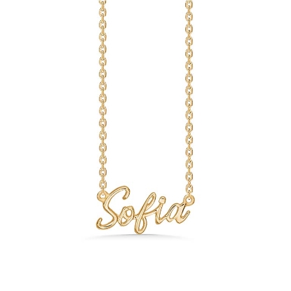 Billede af Studio Z "Name Tag - SOFIA" halskæde forgyldt sølv (40-45 cm)