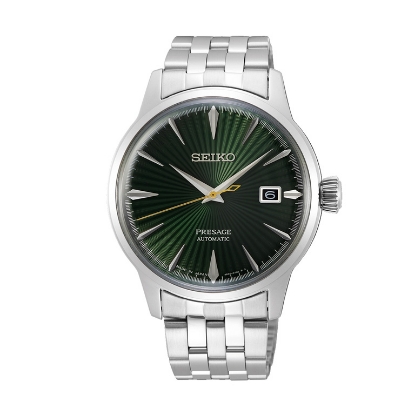 Billede af Seiko Presage Automatic herreur stållænke 40,5mm mineralglas 5ATM grøn