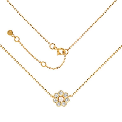 Billede af Hultquist Aya halskæde forgyldt sølv m. ferskvandsperle + cz (35 + 5cm)