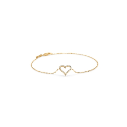 Billede af Mads Z armbånd 14 kt. "Tender Heart" m. 0,12 ct. W.SI (17-19cm)