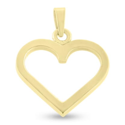 Billede af Vedhæng hjerte, åbent massivt, hj. 21 mm. 925s. forgyldt