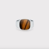 Billede af IX Studios Cushion Signet Ring Tiger Eye sølv (str 58)