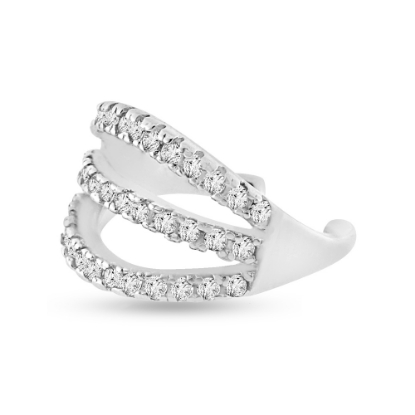 Billede af By Pind ørecuff sølv rhodineret med zirkoniasten (1stk)