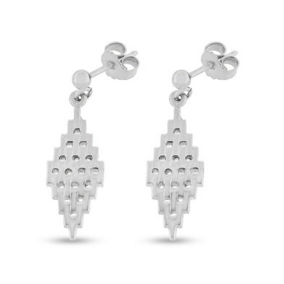 Billede af Ørehængere mursten i sølv