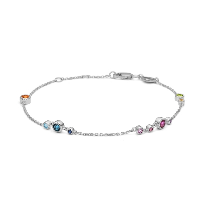 Billede af Mads Z "Luxury Rainbow" armbånd 14kt. hvidguld (16+1+1cm)