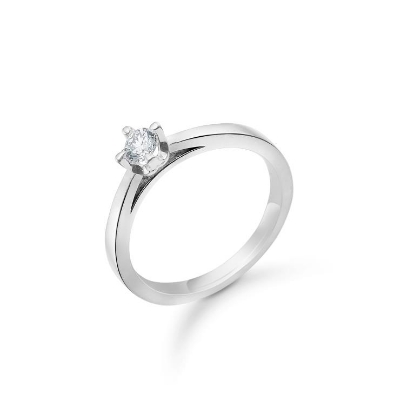 Billede af Mads Z "Crown" ring 14 kt hvidguld m. 0,16ct. W.SI