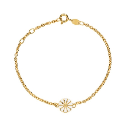 Billede af Lund Copenhagen Marguerit armbånd 9 mm forgyldt sølv (17-19 cm)