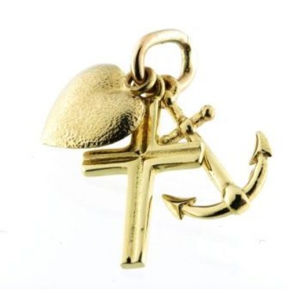 Billede af Vedhæng tro-håb-kærlighed 14 kt