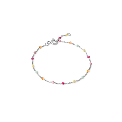 Billede af ENAMEL Copenhagen Lola Rainbow armbånd sølv (15 + 4cm)