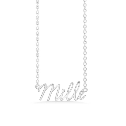 Billede af Studio Z "Name Tag - MILLE" halskæde sølv (40-45 cm)