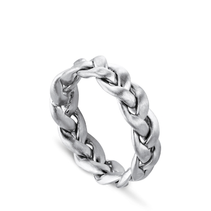 Billede af Jane Kønig Big Braided ring sølv flet (str. 46-60)
