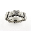 Billede af Ring hjerter (hjertering) hamret overflade, 1. hjerte fattet med 12 brill. 14 kt. hvg.