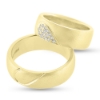 Billede af 1 par ringe med ½ hjerte på hver ring, i damering paveret 16 brill. a 0,01 w/vs. 8 kt. 