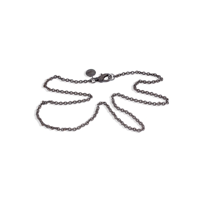 Billede af By Birdie Nottingham halskæde sort rhodineret sølv 80cm 