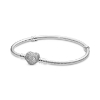 Billede af Pandora Sølv armbånd m hjerteformet lås + cz (16-23cm)