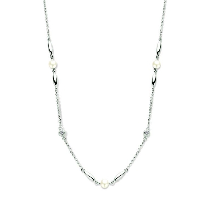 Billede af Spirit Icons Cornelia halskæde sølv m. ferskvandsperle + cz (45 cm)