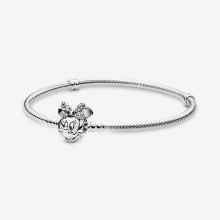 Billede af *Pandora Moments slangekædearmbånd med Minnie Mouse Pavélås sølv 18 cm