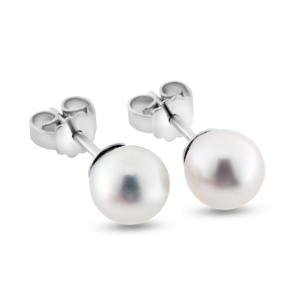 Billede af 14 kt. hvidguld 585 Ørestik fv. kulturperle fra 2,0 til 10 mm. SE VARIANTER pris fra