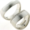 Billede af 1 par ringe, D-ring fattet 18 brill. a 0,01 ct. w/si. 925s sølv