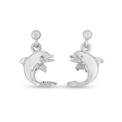 Billede af Ørestikker med Delfiner i sølv