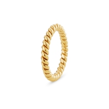 Billede af Susanne Friis Bjørner Ring, forgyldt sølv, snoet tråd ca. 3 mm str. 59