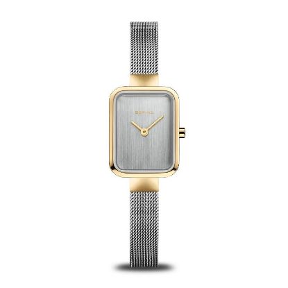 Billede af *Bering Classic dameur stål gulddoublé meshlænke 20mm safirglas 3ATM