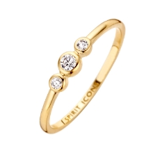 Billede af Spirit Icons Trinity ring 14 karat guld med ialt 0,09 ct. w/vs str. 60
