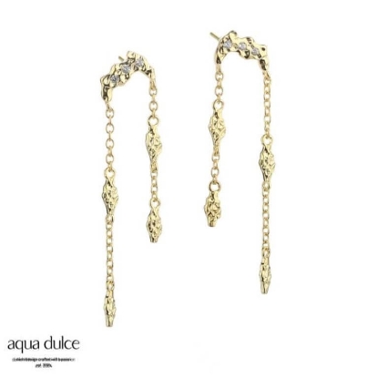 Billede af Aqua Dulce Milena øreringe forgyldt sølv m. cz