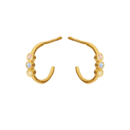 Billede af Susanne Friis Bjørner Creol sølv med zirkoniasten i gul, lyseblå og lyserød