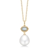 Billede af Mads Z "Pearl Delight" vedhæng 14 kt. guld m. kulturperle + aquamarin (eksl. kæde)