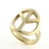 Billede af Ring, fredstegn (peace tegn) dia. 19 mm. 14 kt.
