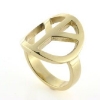 Billede af Ring, fredstegn (peace tegn) dia. 19 mm. 14 kt.