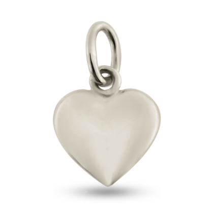 Billede af Vedhæng hjerte, massivt, ovalt øsken, 14 kt hvg.
