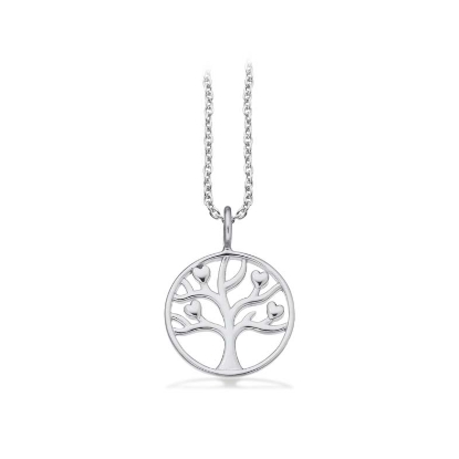 Billede af Vedhæng Livets Træ m hjerter sølv m/kæde