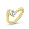 Billede af Forskudt ring i 14 kt. guld med brillant