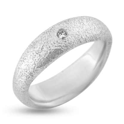 Billede af Ring bølget brillant 0,05 w/vs. massiv 925s