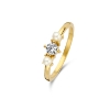Billede af Spirit Icons Ocean ring sølv forgyldt m. perle + synt. zirkonia str. 54