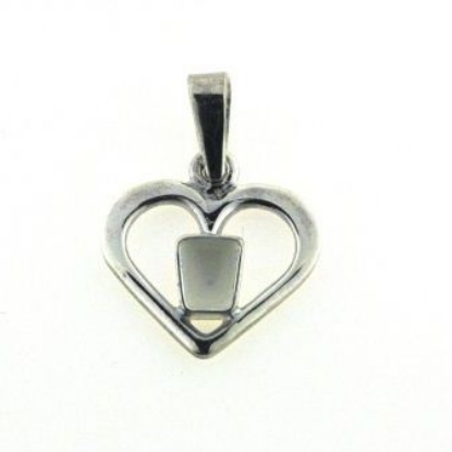 Billede af Tand vedh. hjerte m. 1 tand 925s