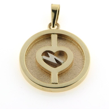 Billede af Vedhæng med hjerte og lyn, 14 kt.