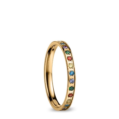 Billede af Bering Arctic Symphony inderring guldfarvet stål m. synt. sten (str. 55-75)